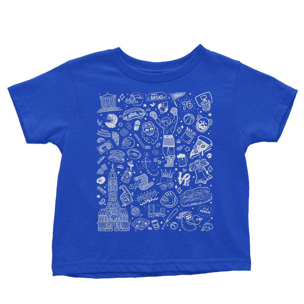 Philly Icons (Blue) Youth Apparel - Adult & Kids T-Shirts, Sweatshirts & Hoodies apparel design preview 2