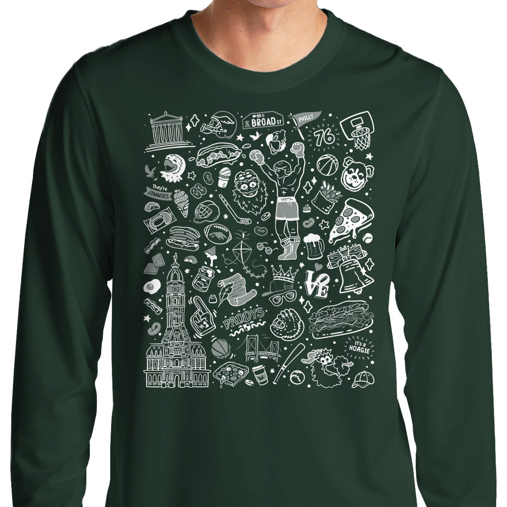 Philly Icons (Dark Green) - Adult & Kids T-Shirts, Sweatshirts & Hoodies apparel design preview 1
