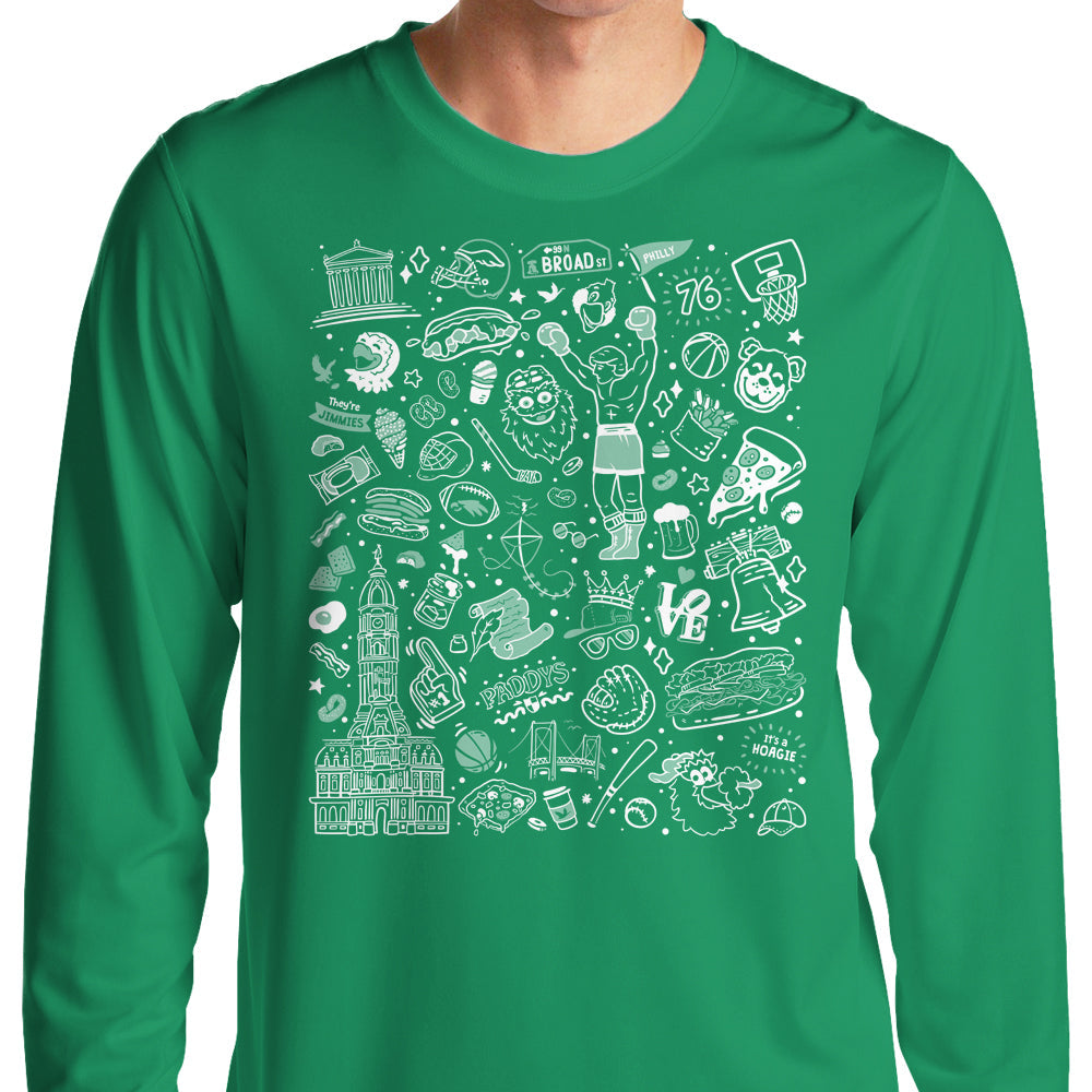 Philly Icons (Green) - Adult & Kids T-Shirts, Sweatshirts & Hoodies apparel design preview 1