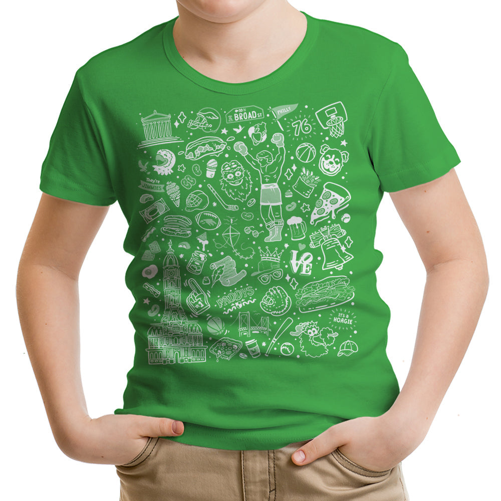 Philly Icons (Green) Youth Apparel - Adult & Kids T-Shirts, Sweatshirts & Hoodies apparel design preview 1