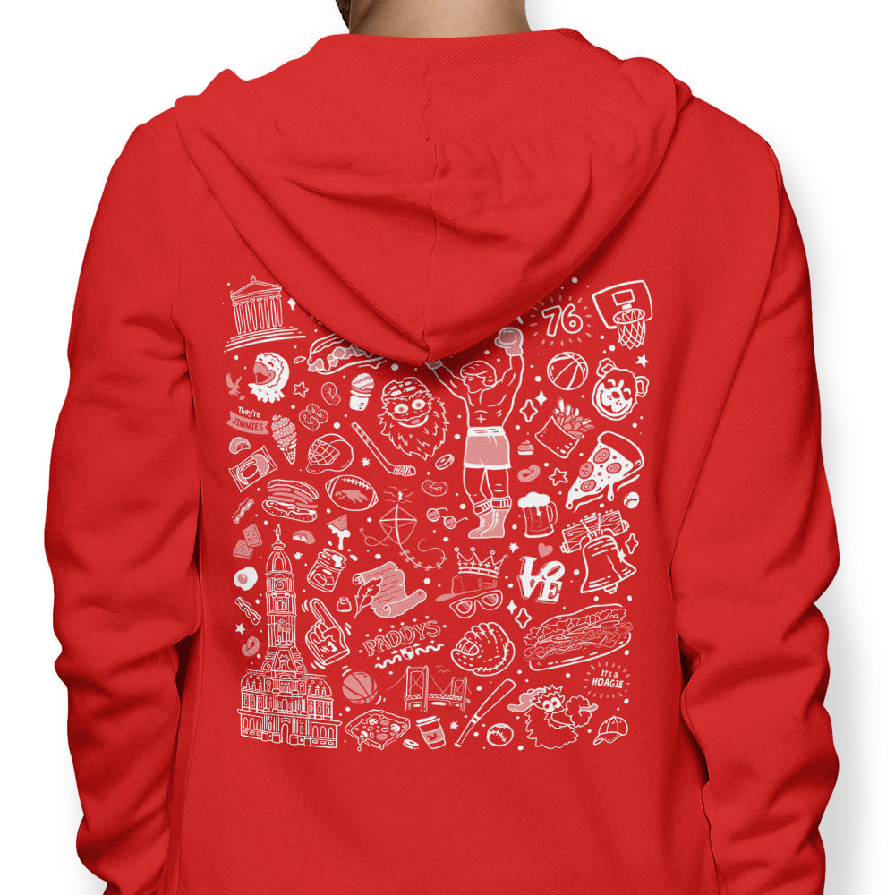 Philly Icons (Red) - Adult & Kids T-Shirts, Sweatshirts & Hoodies apparel design preview 1