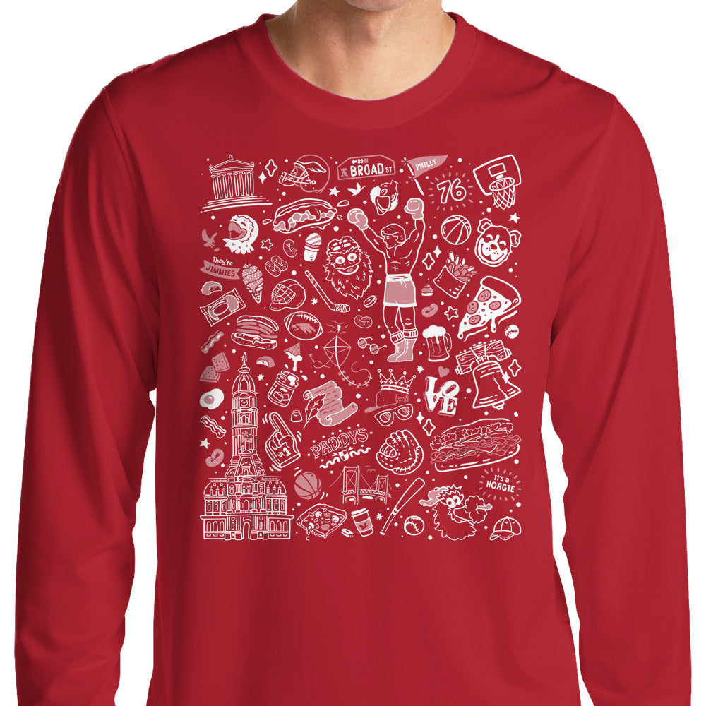 Philly Icons (Red) - Adult & Kids T-Shirts, Sweatshirts & Hoodies apparel design preview 1