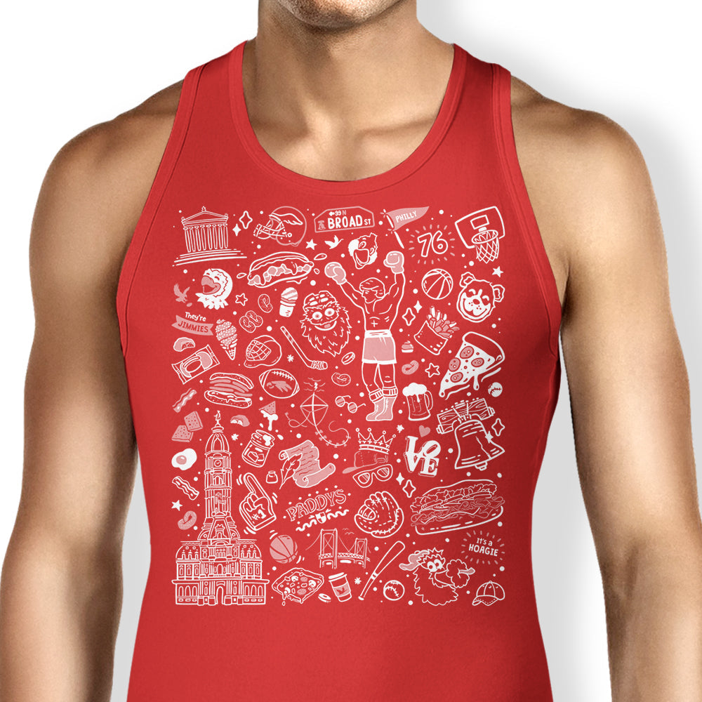 Philly Icons (Red) Tank Top - Adult & Kids T-Shirts, Sweatshirts & Hoodies apparel design preview 1