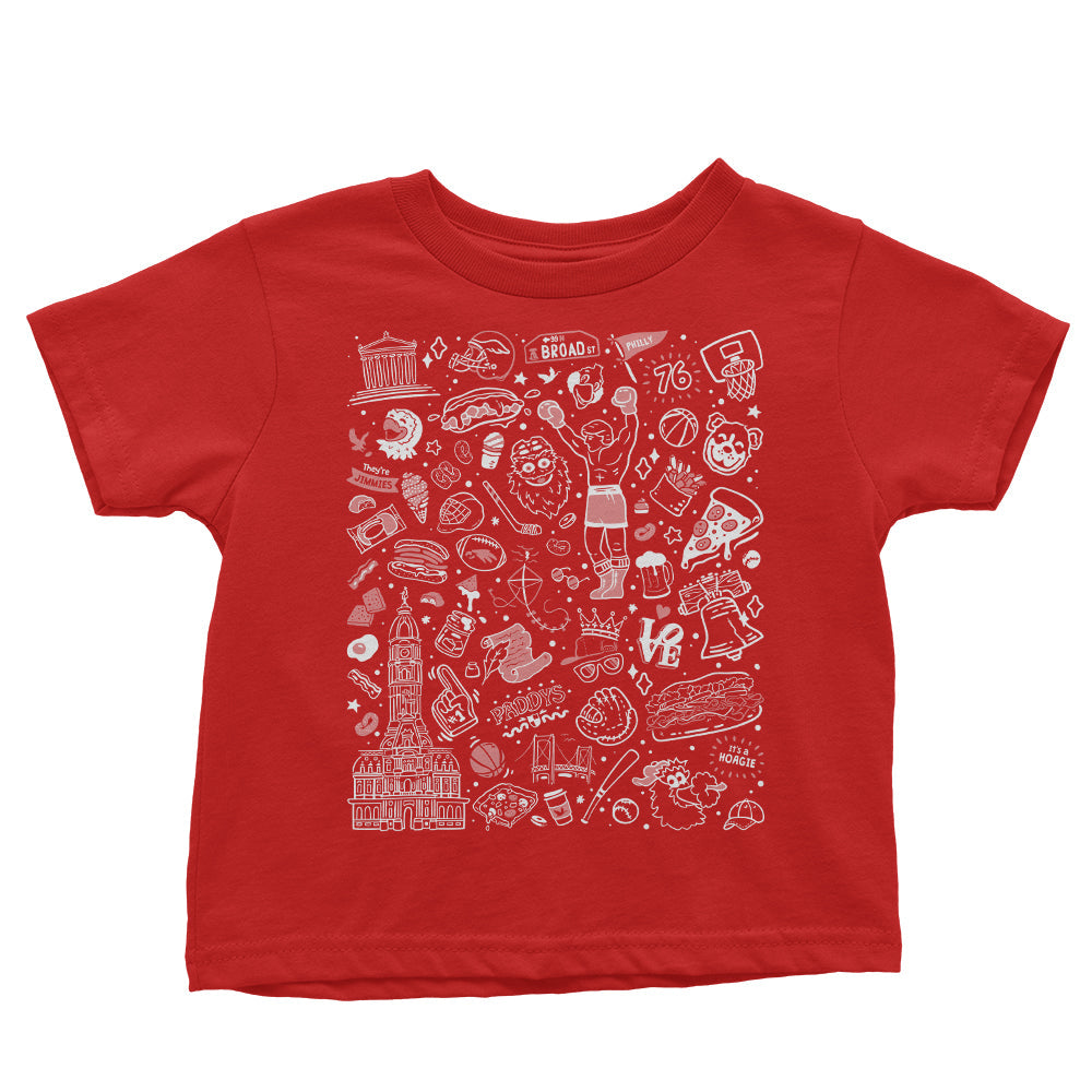 Philly Icons (Red) Youth Apparel - Adult & Kids T-Shirts, Sweatshirts & Hoodies apparel design preview 2