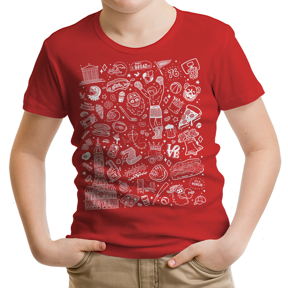 Philly Icons (Red) Youth Apparel - Adult & Kids T-Shirts, Sweatshirts & Hoodies apparel design preview 1