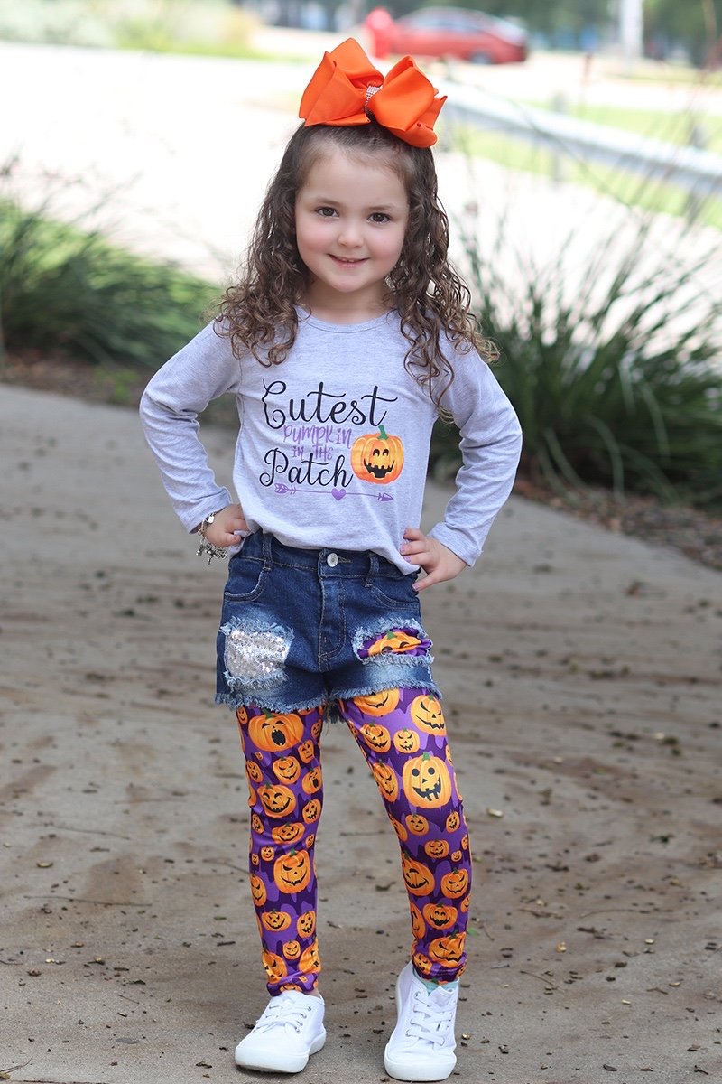 Youth Baby Cutest Pumpkin in the Patch Fall Top with - Adult & Kids T-Shirts, Sweatshirts & Hoodies apparel design preview 1