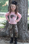 Youth Baby Pink Pumpkin Fall Top with Leopard - Adult & Kids T-Shirts, Sweatshirts & Hoodies apparel design preview 1
