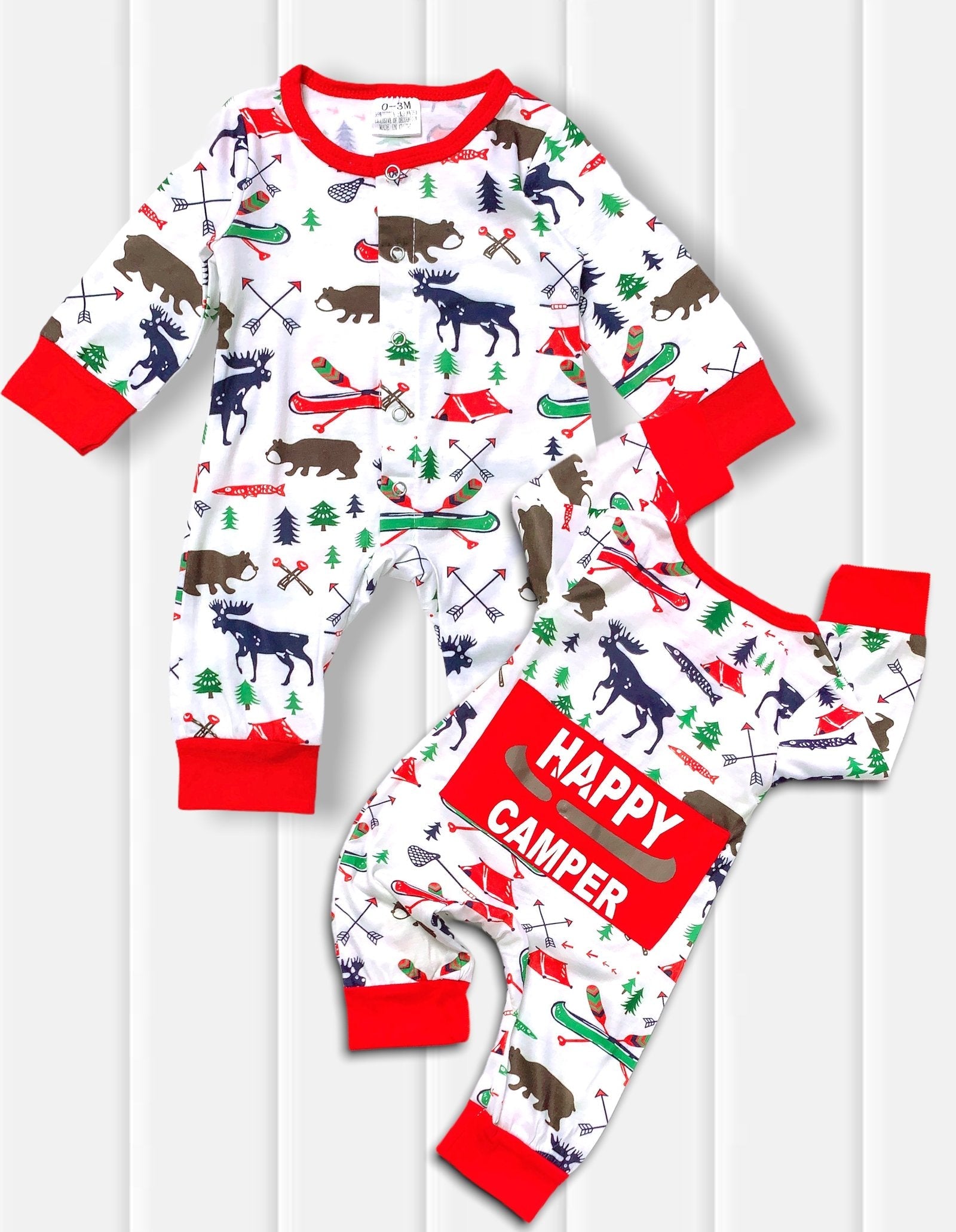 Happy Camper Booty Patch Baby Onesie Romper - Adult & Kids T-Shirts, Sweatshirts & Hoodies apparel design preview 1
