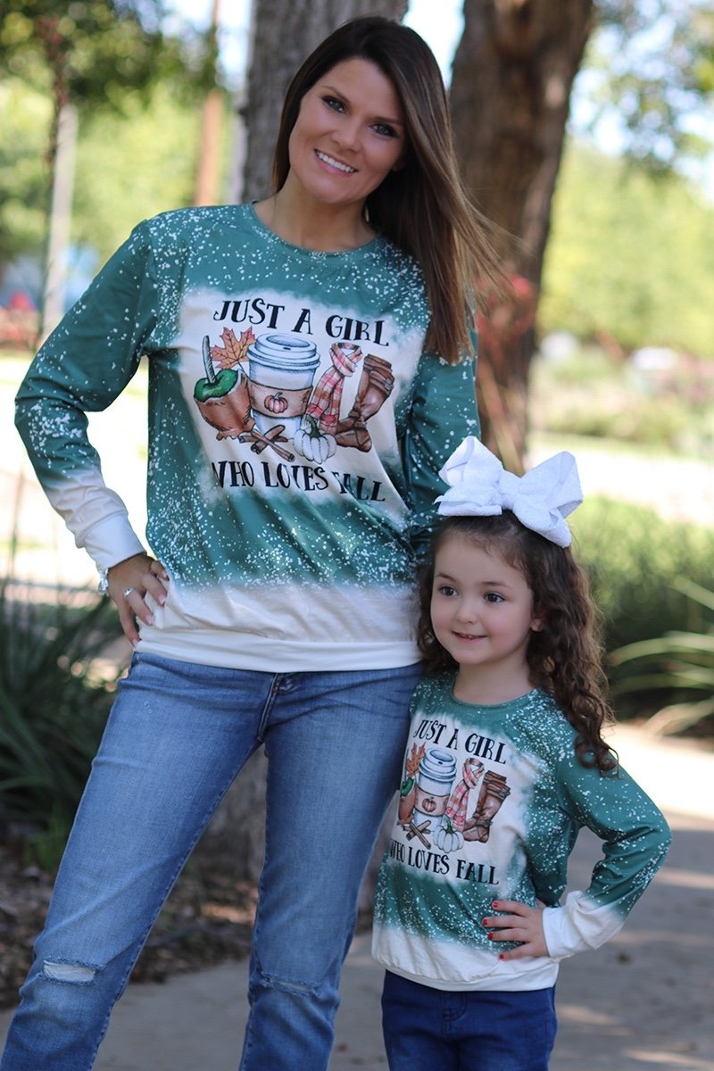 Mommy Me Baby Youth Just a Girl Who Loves Fall Bleach - Adult & Kids T-Shirts, Sweatshirts & Hoodies apparel design preview 1