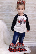 Youth Baby Toddler Love Raglan Denim Bell Leopard - Adult & Kids T-Shirts, Sweatshirts & Hoodies apparel design preview 1