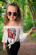 Love Leopard Lips Knot Top with Bell Sleeves - Adult & Kids T-Shirts, Sweatshirts & Hoodies apparel design preview 1