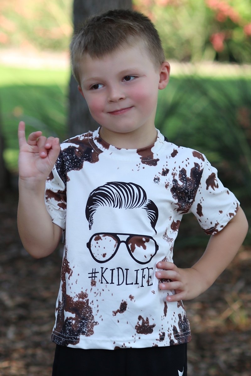 Youth Baby Kid Life Boy Sunglasses Cow Print - Adult & Kids T-Shirts, Sweatshirts & Hoodies apparel design preview 1
