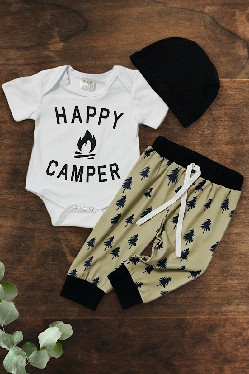 Happy Camper Onesie Pants Set with Beanie - Adult & Kids T-Shirts, Sweatshirts & Hoodies apparel design preview 1