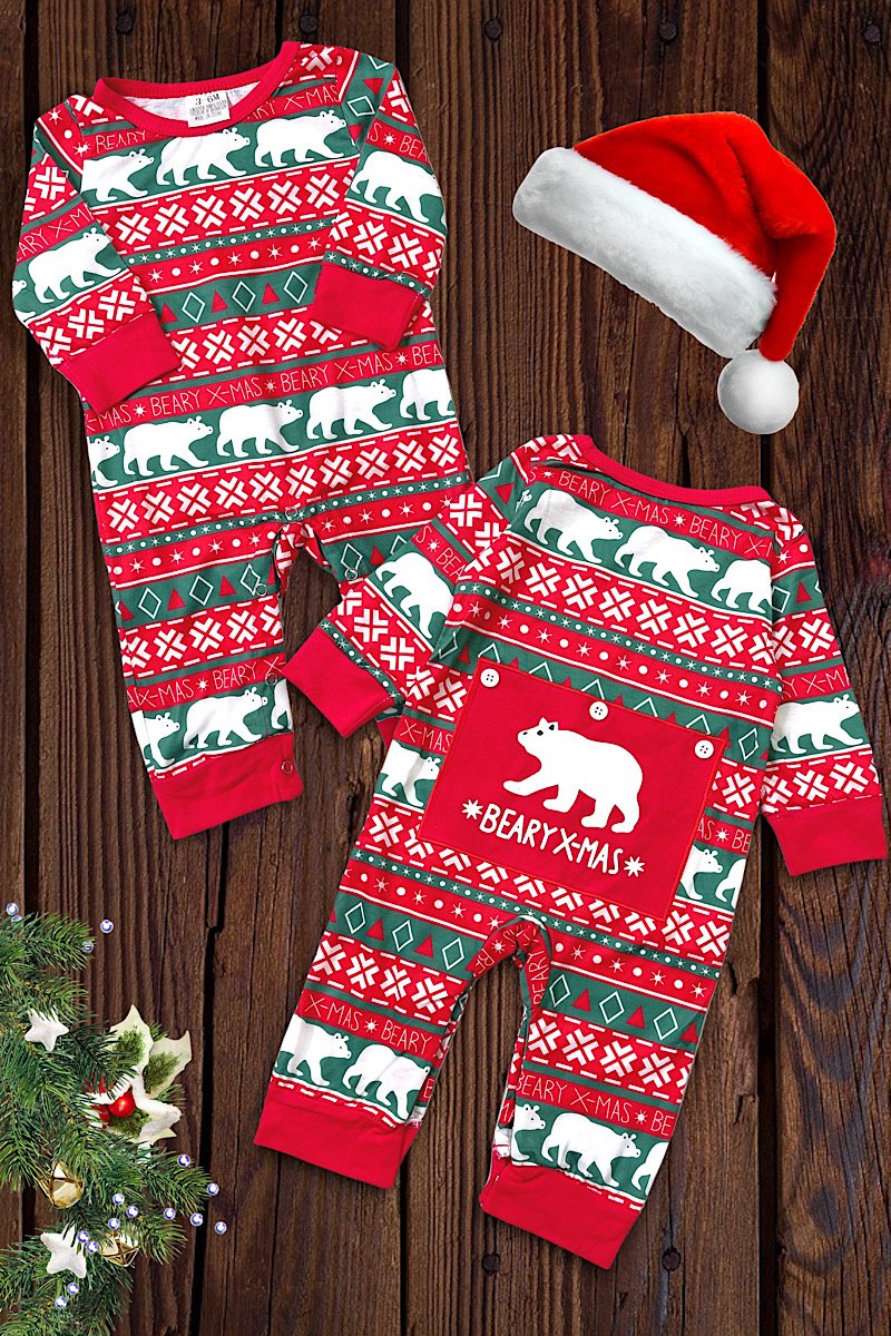 Beary X-mas Christmas Bear Booty Patch Holiday Baby - Adult & Kids T-Shirts, Sweatshirts & Hoodies apparel design preview 1