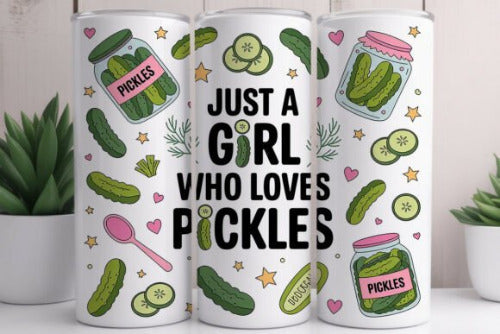 Pickle Lover 20 oz Skinny Tumbler Cup With Straw - Adult & Kids T-Shirts, Sweatshirts & Hoodies apparel design preview 1