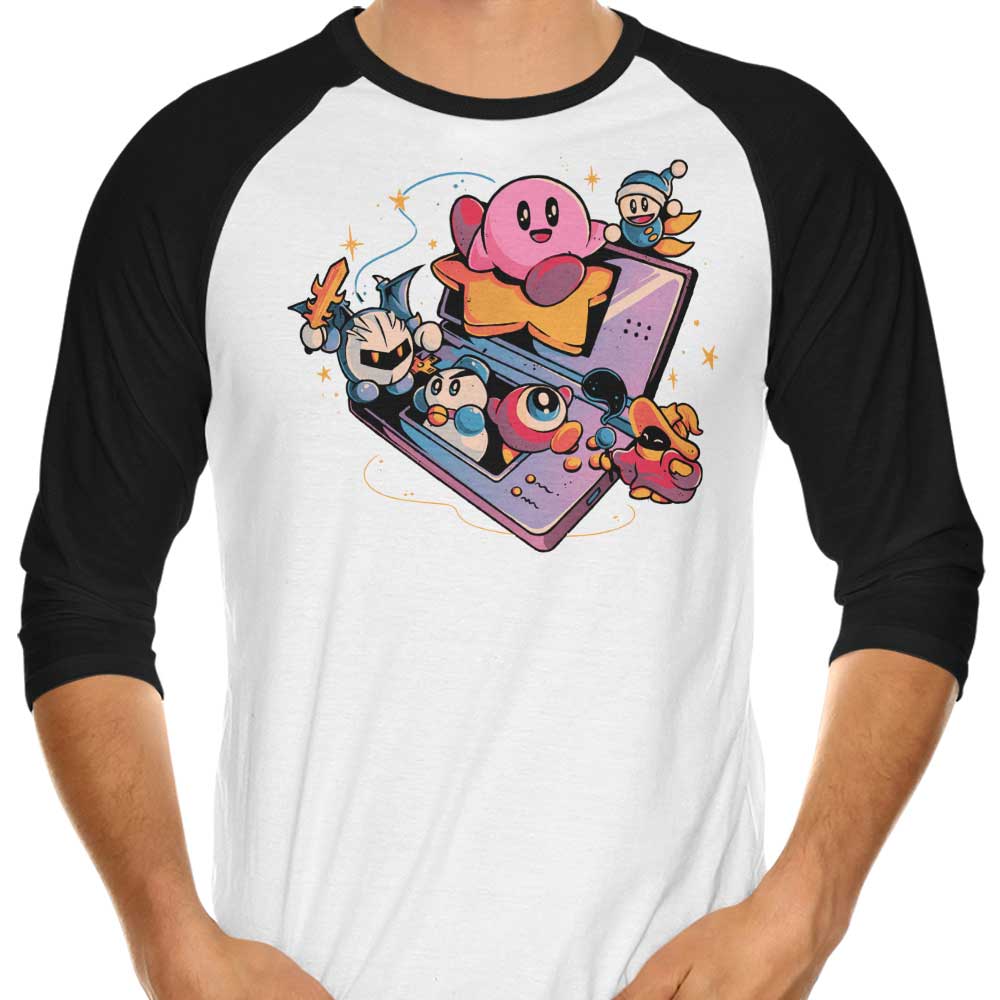 Pink Blob Game 3/4 Sleeve Raglan - Adult & Kids T-Shirts, Sweatshirts & Hoodies apparel design preview 1