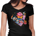 Pink Blob Game Women's V-Neck - Adult & Kids T-Shirts, Sweatshirts & Hoodies apparel design preview 1