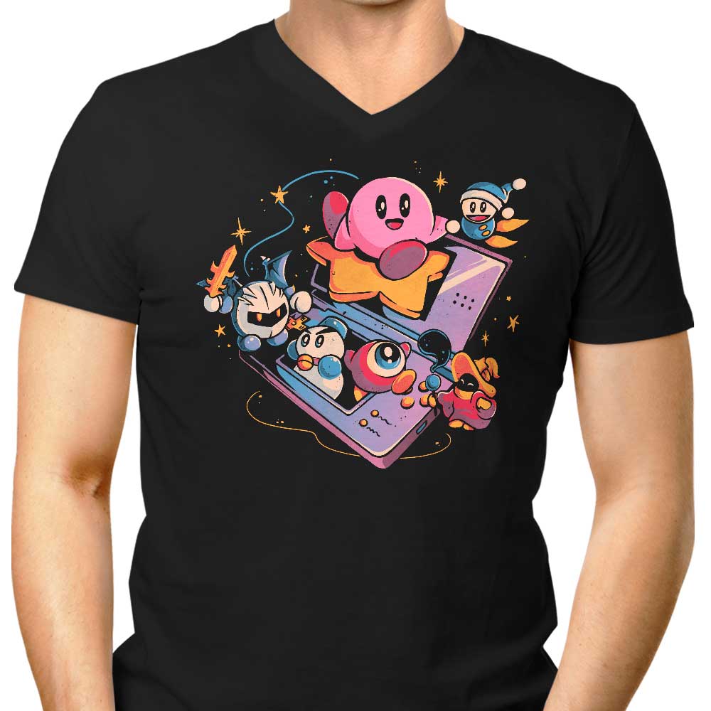 Pink Blob Game Men's V-Neck - Adult & Kids T-Shirts, Sweatshirts & Hoodies apparel design preview 1