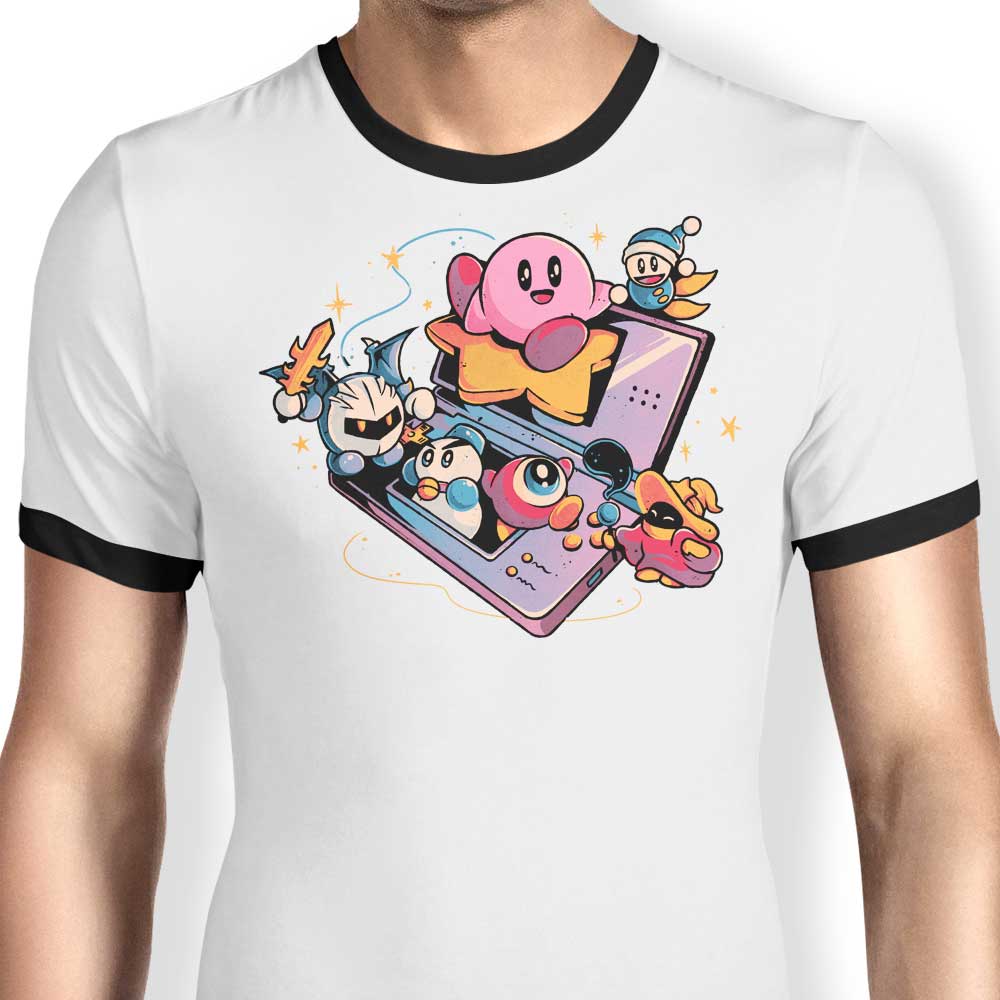 Pink Blob Game Ringer - Adult & Kids T-Shirts, Sweatshirts & Hoodies apparel design preview 1