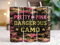 Pretty in Pink Camo 20 oz Skinny Tumbler Cup With - Adult & Kids T-Shirts, Sweatshirts & Hoodies apparel design preview 1