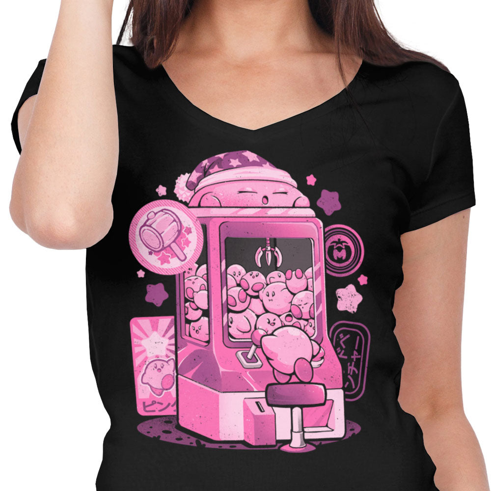 Pink Claw Machine Women's V-Neck - Adult & Kids T-Shirts, Sweatshirts & Hoodies apparel design preview 2
