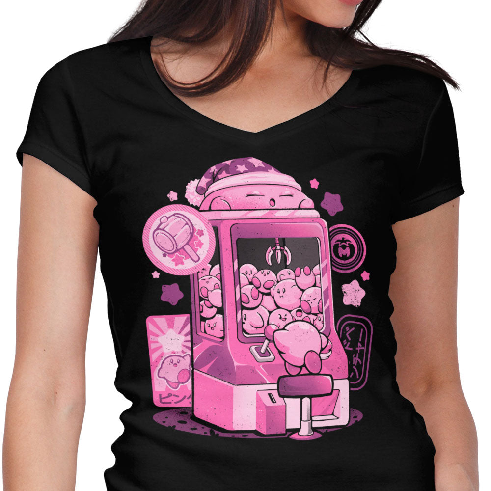 Pink Claw Machine Women's V-Neck - Adult & Kids T-Shirts, Sweatshirts & Hoodies apparel design preview 1