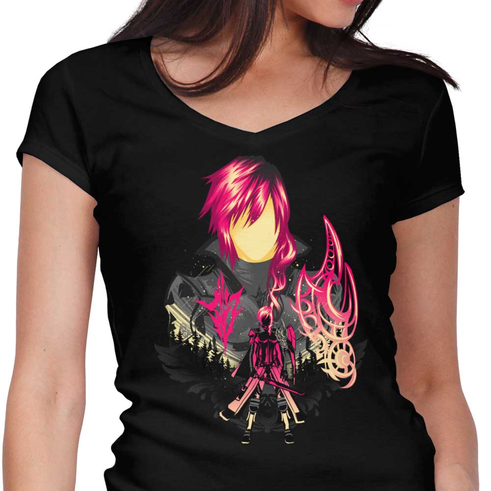 Pink Lightning Women's V-Neck - Adult & Kids T-Shirts, Sweatshirts & Hoodies apparel design preview 1
