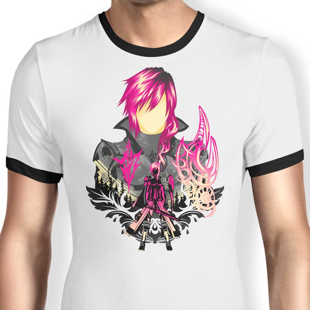 Pink Lightning Ringer - Adult & Kids T-Shirts, Sweatshirts & Hoodies apparel design preview 1