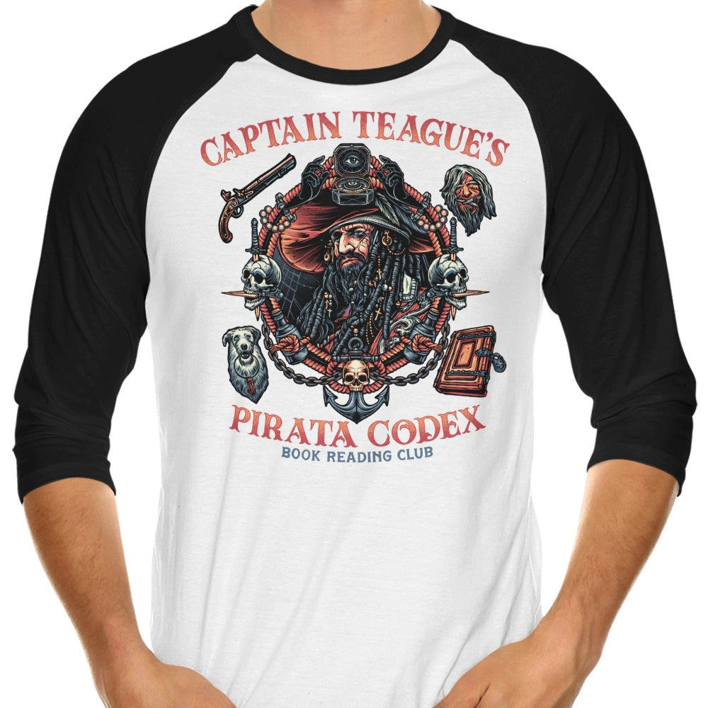Pirata Codex 3/4 Sleeve Raglan - Adult & Kids T-Shirts, Sweatshirts & Hoodies apparel design preview 1