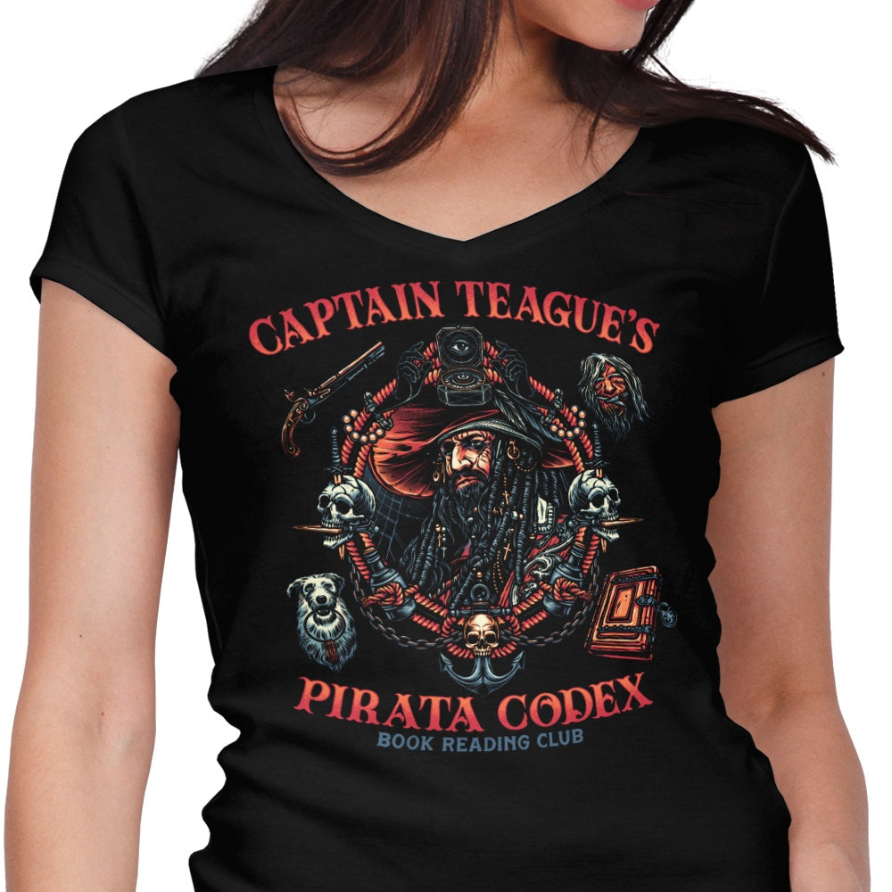 Pirata Codex Women's V-Neck - Adult & Kids T-Shirts, Sweatshirts & Hoodies apparel design preview 1