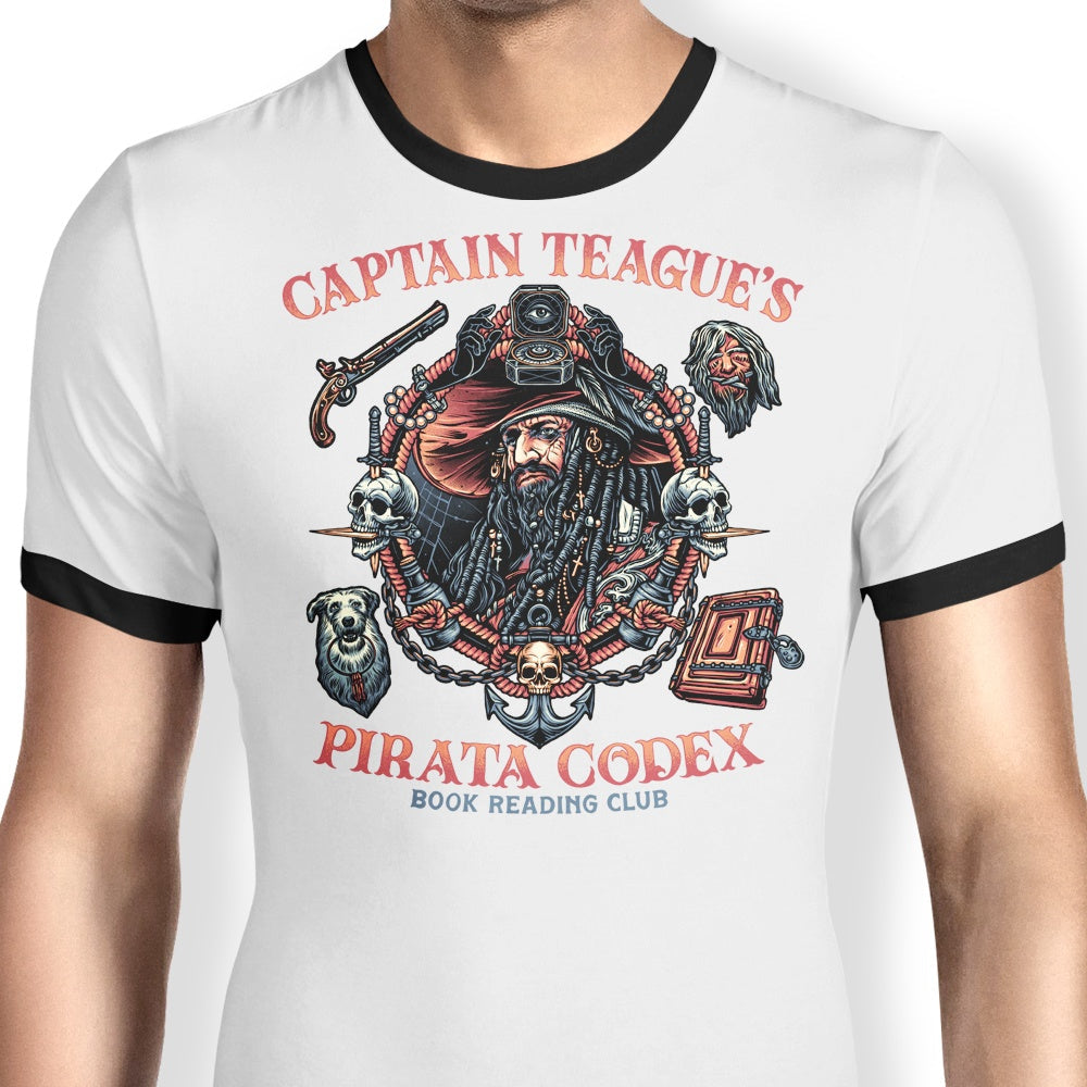 Pirata Codex Ringer - Adult & Kids T-Shirts, Sweatshirts & Hoodies apparel design preview 1