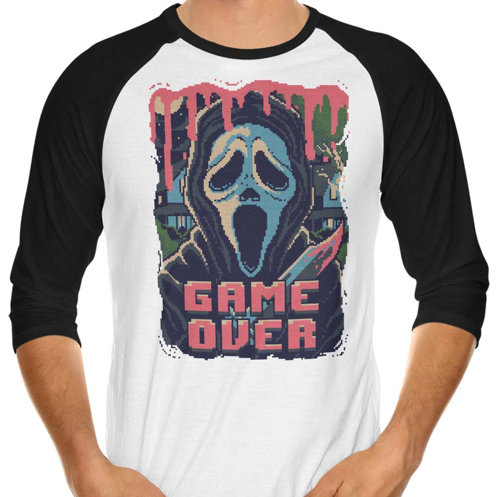 Pixel Ghost 3/4 Sleeve Raglan - Adult & Kids T-Shirts, Sweatshirts & Hoodies apparel design preview 1