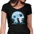 Pixel Moon Women's V-Neck - Adult & Kids T-Shirts, Sweatshirts & Hoodies apparel design preview 1