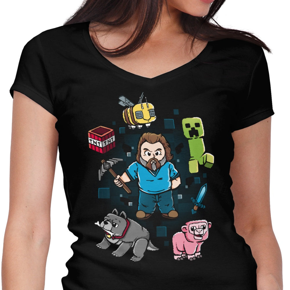 Pixel World Women's V-Neck - Adult & Kids T-Shirts, Sweatshirts & Hoodies apparel design preview 1