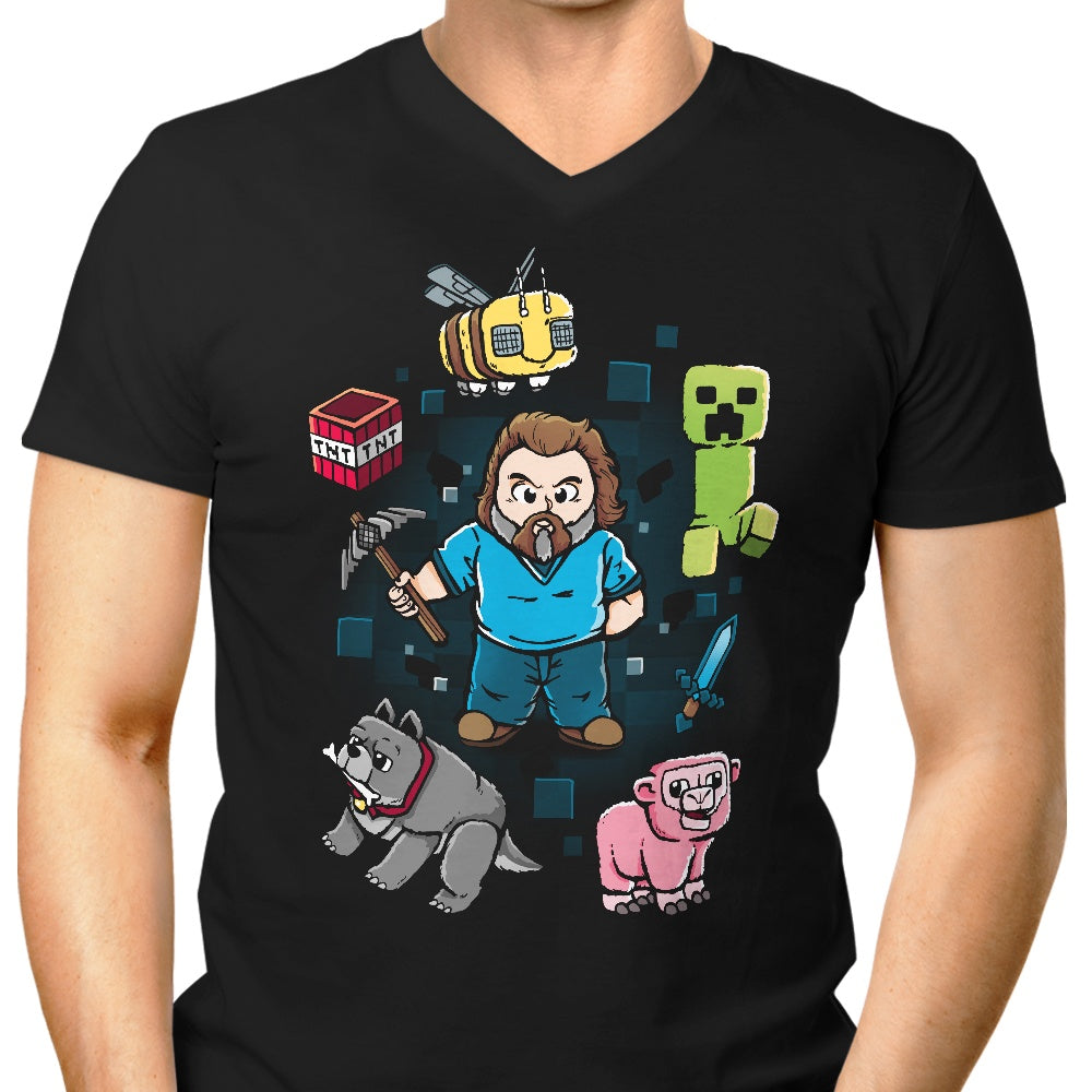 Pixel World Men's V-Neck - Adult & Kids T-Shirts, Sweatshirts & Hoodies apparel design preview 1