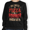 Pizza and Horror - Adult & Kids T-Shirts, Sweatshirts & Hoodies apparel design preview 1