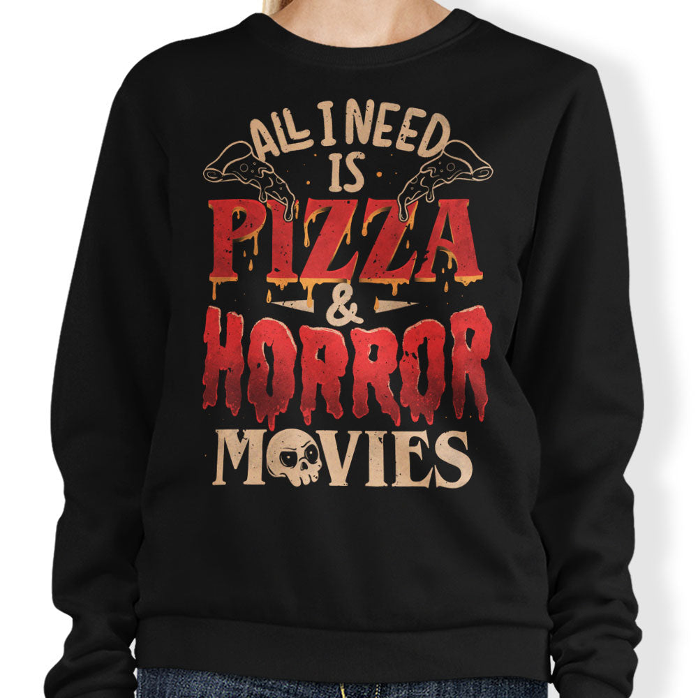 Pizza and Horror - Adult & Kids T-Shirts, Sweatshirts & Hoodies apparel design preview 1