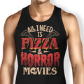 Pizza and Horror Tank Top - Adult & Kids T-Shirts, Sweatshirts & Hoodies apparel design preview 1