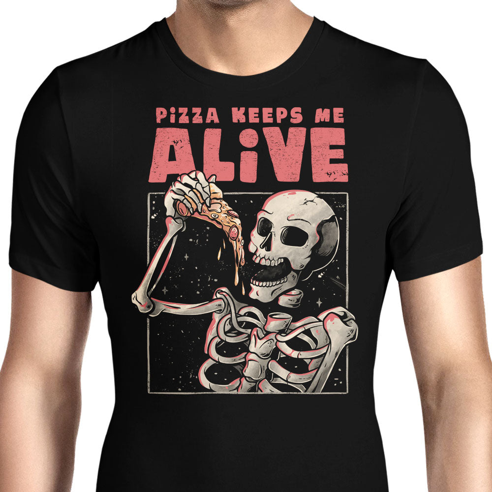 Pizza Keeps Me Alive Men's Apparel - Adult & Kids T-Shirts, Sweatshirts & Hoodies apparel design preview 1