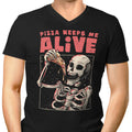 Pizza Keeps Me Alive Men's V-Neck - Adult & Kids T-Shirts, Sweatshirts & Hoodies apparel design preview 1