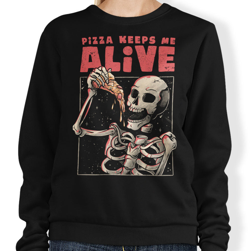 Pizza Keeps Me Alive - Adult & Kids T-Shirts, Sweatshirts & Hoodies apparel design preview 1