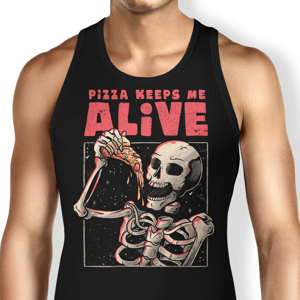 Pizza Keeps Me Alive Tank Top - Adult & Kids T-Shirts, Sweatshirts & Hoodies apparel design preview 1