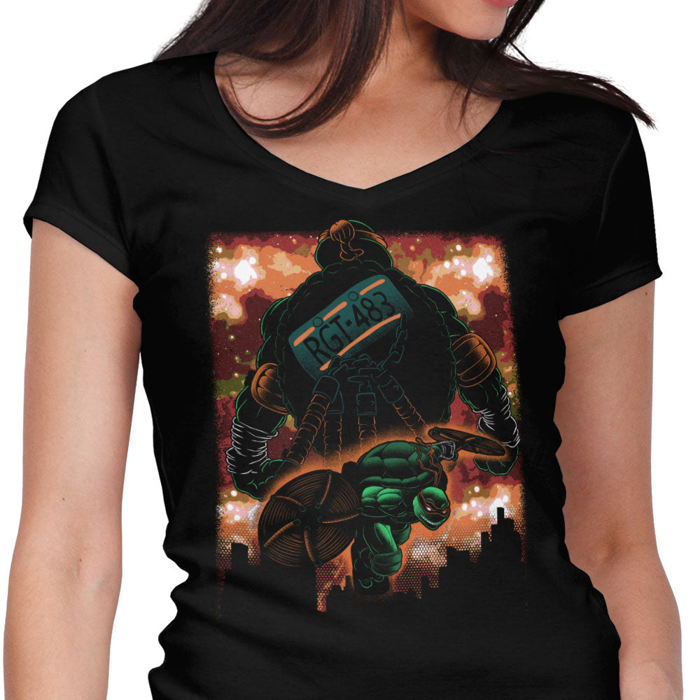 Pizza Power Women's V-Neck - Adult & Kids T-Shirts, Sweatshirts & Hoodies apparel design preview 1