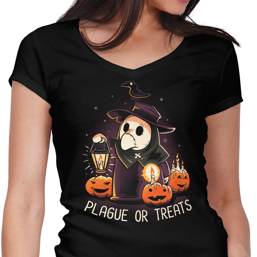 Plague or Treat Women's V-Neck - Adult & Kids T-Shirts, Sweatshirts & Hoodies apparel design preview 1