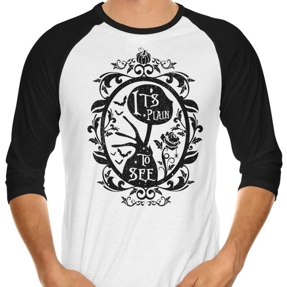 Plain to See 3/4 Sleeve Raglan - Adult & Kids T-Shirts, Sweatshirts & Hoodies apparel design preview 1