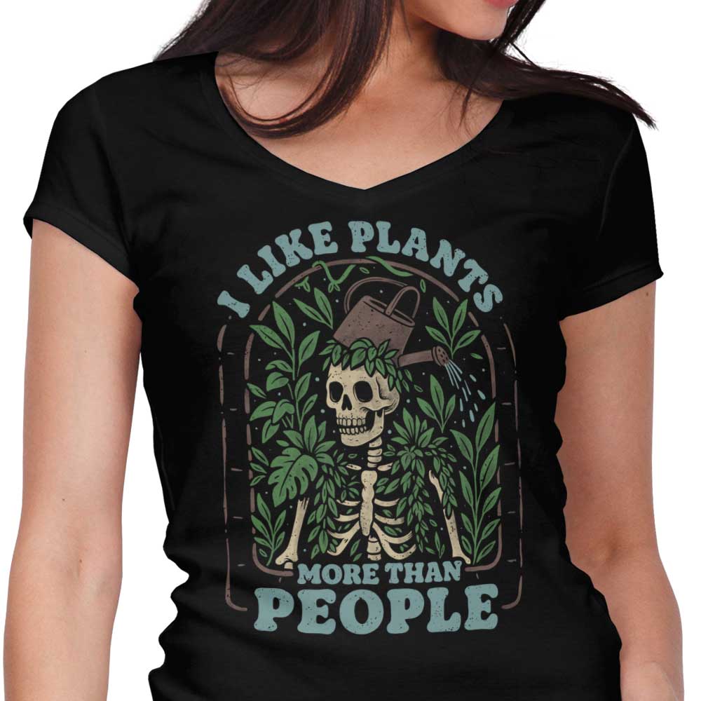 Plants More Than People Women's V-Neck - Adult & Kids T-Shirts, Sweatshirts & Hoodies apparel design preview 1