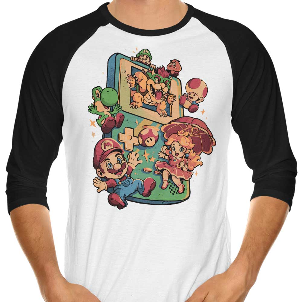Plumber Game 3/4 Sleeve Raglan - Adult & Kids T-Shirts, Sweatshirts & Hoodies apparel design preview 1