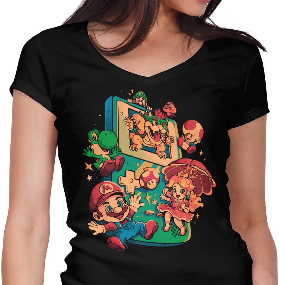 Plumber Game Women's V-Neck - Adult & Kids T-Shirts, Sweatshirts & Hoodies apparel design preview 1