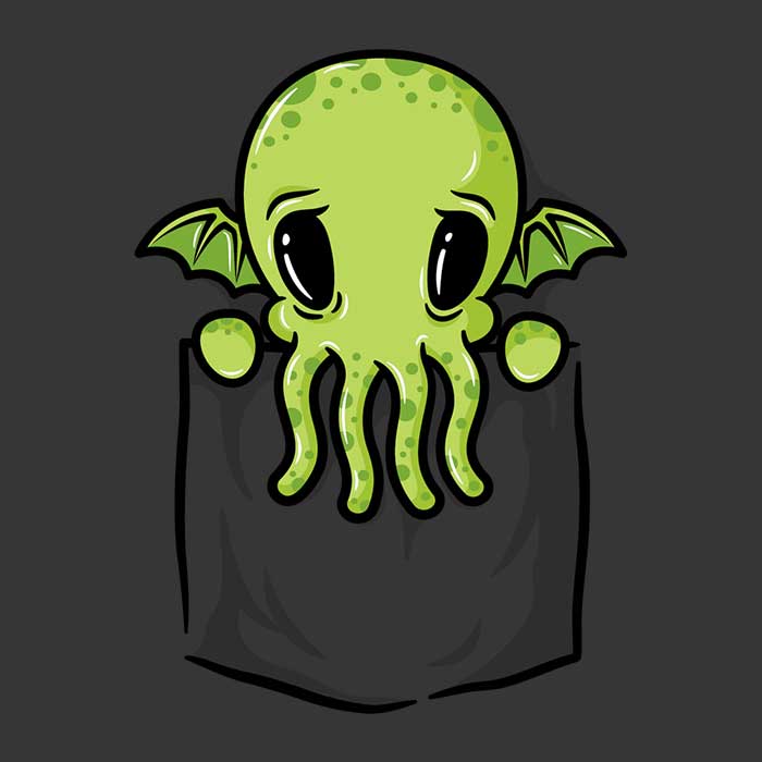 Pocket Cthulhu Men's Apparel - Adult & Kids T-Shirts, Sweatshirts & Hoodies apparel design preview 2