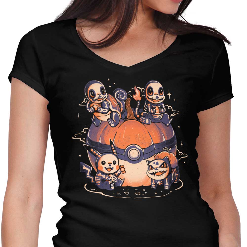 Pokeween Women's V-Neck - Adult & Kids T-Shirts, Sweatshirts & Hoodies apparel design preview 1
